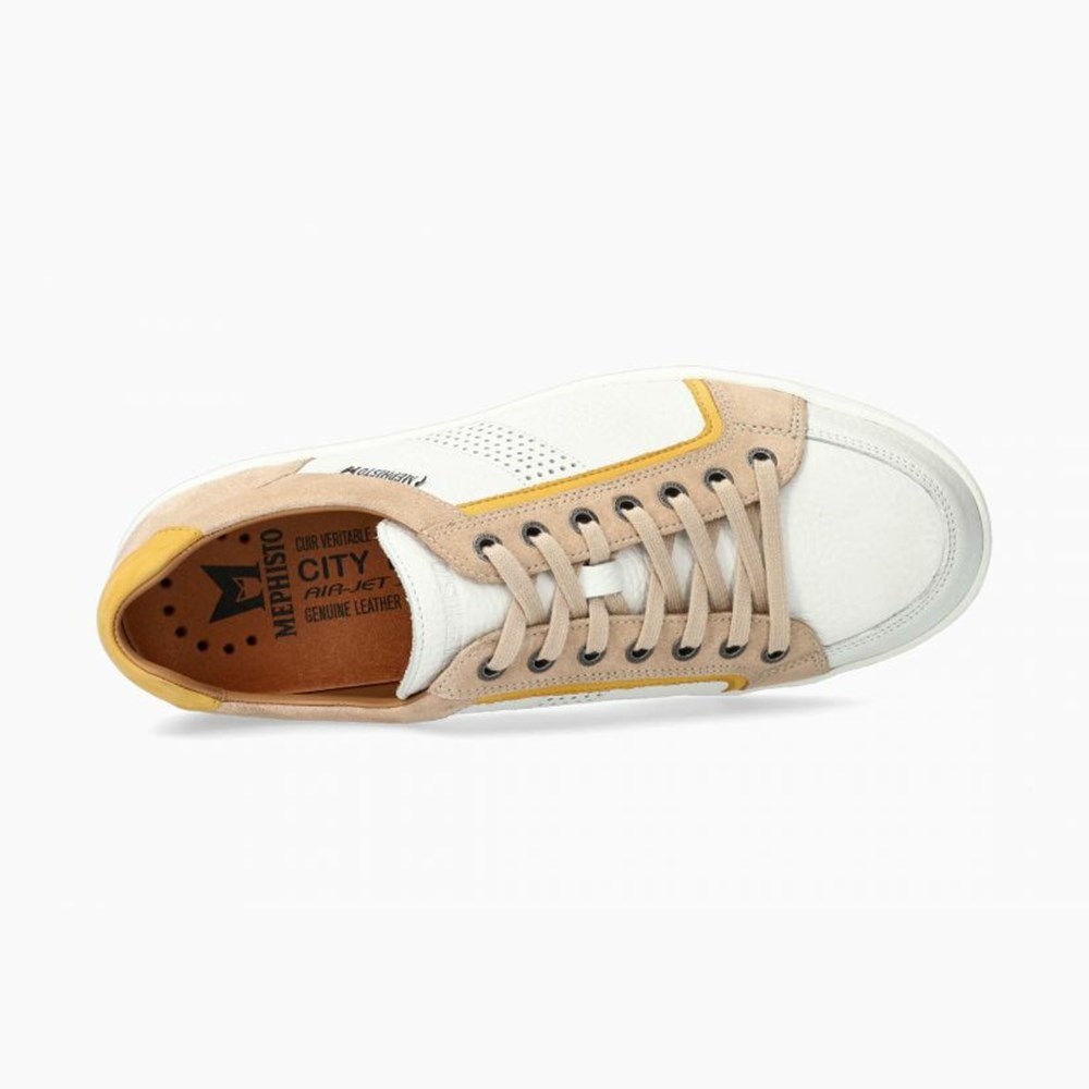 Mephisto Harrison Sneakers Herre White/Brown | 396825GJR