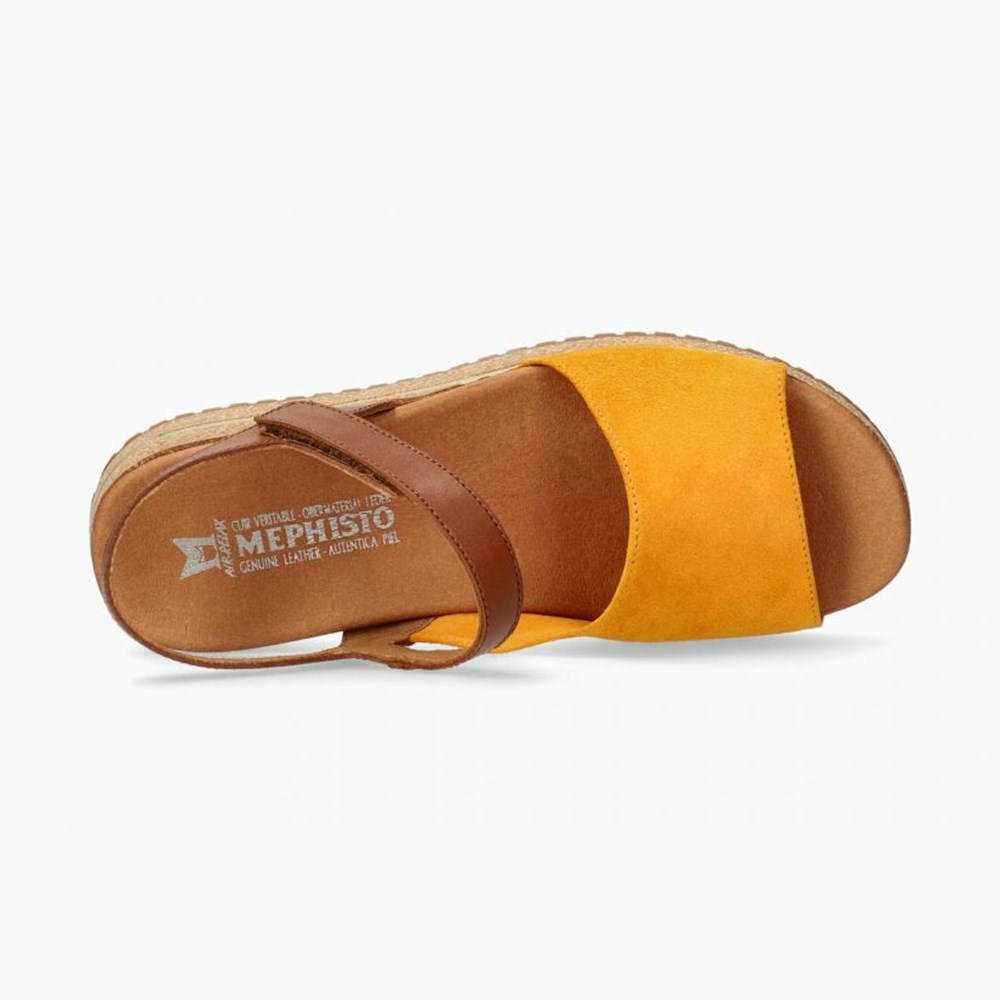 Mephisto Joy Sandaler Dame Yellow/Brown | 865942DFW