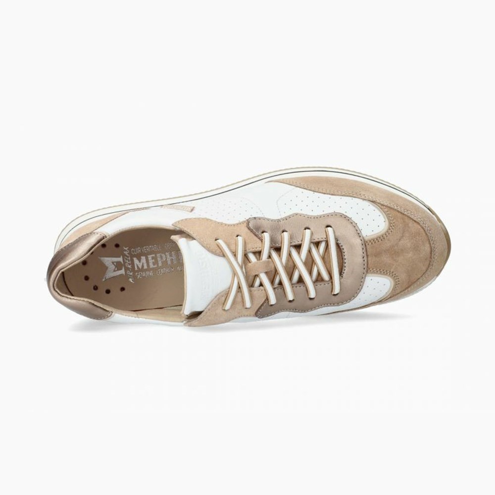 Mephisto Laurena Sneakers Dame Gold/White | 014287NJQ