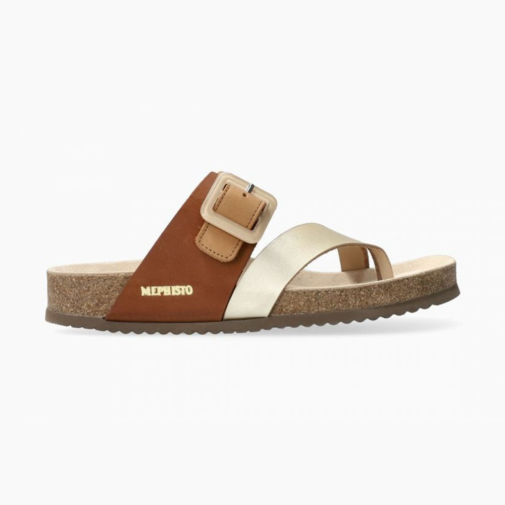 Mephisto Madeline Sandaler Dame Brown/Gold | 470315BQL