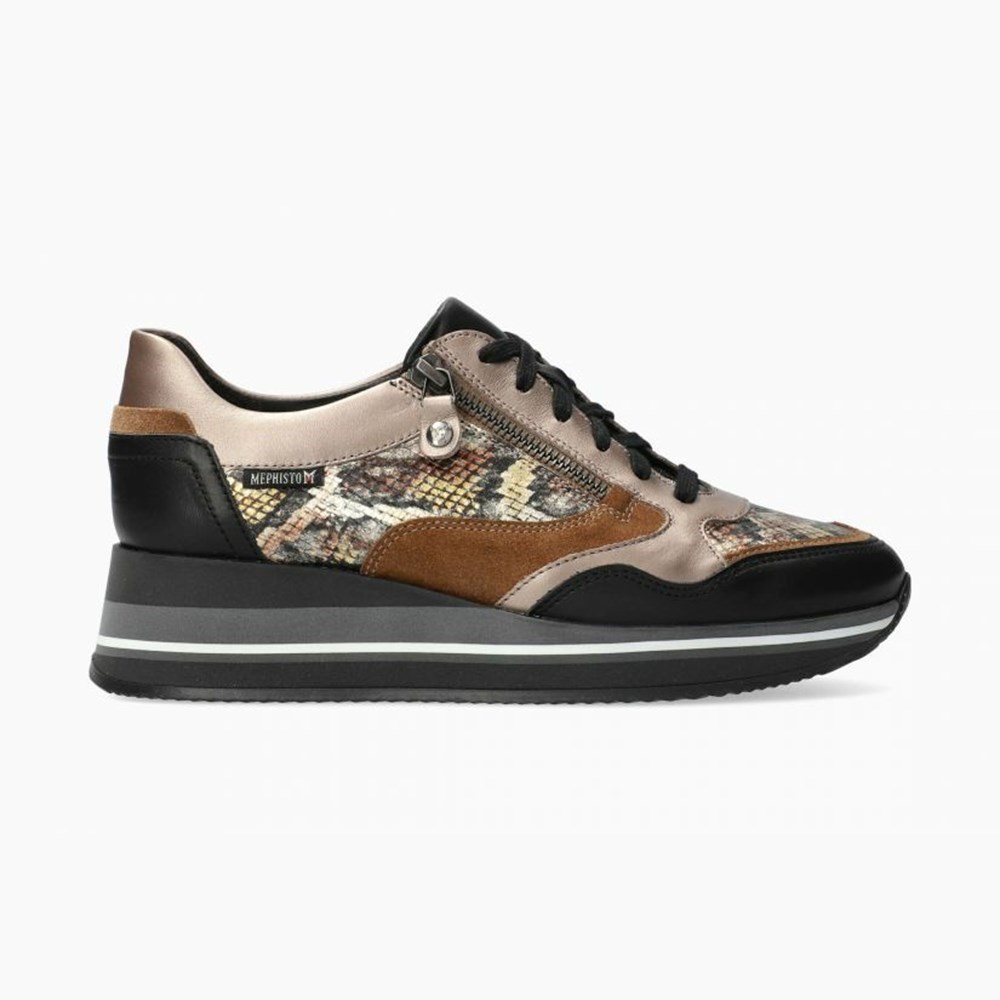 Mephisto Olimpia Sneakers Dame Black/Brown | 785614IXY