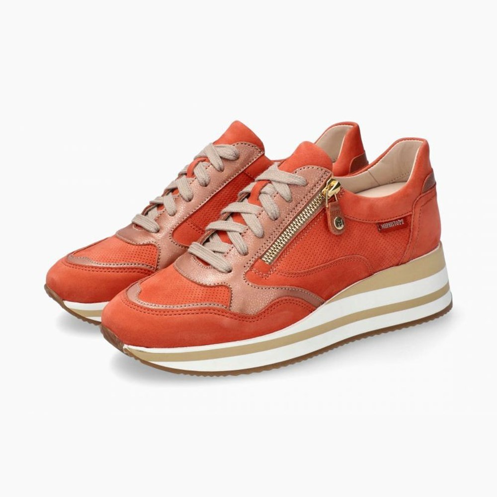 Mephisto Olimpia Sneakers Dame Orange | 459320IPB