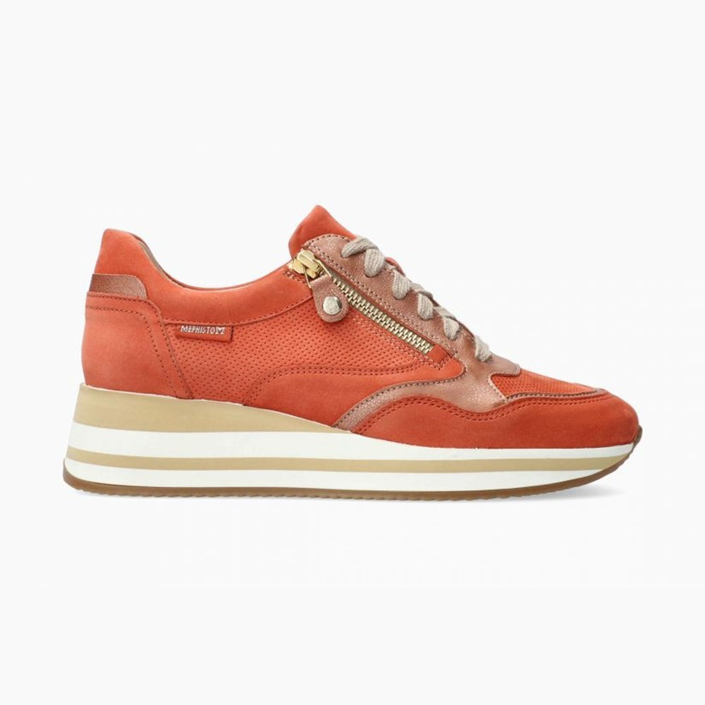 Mephisto Olimpia Sneakers Dame Orange | 459320IPB