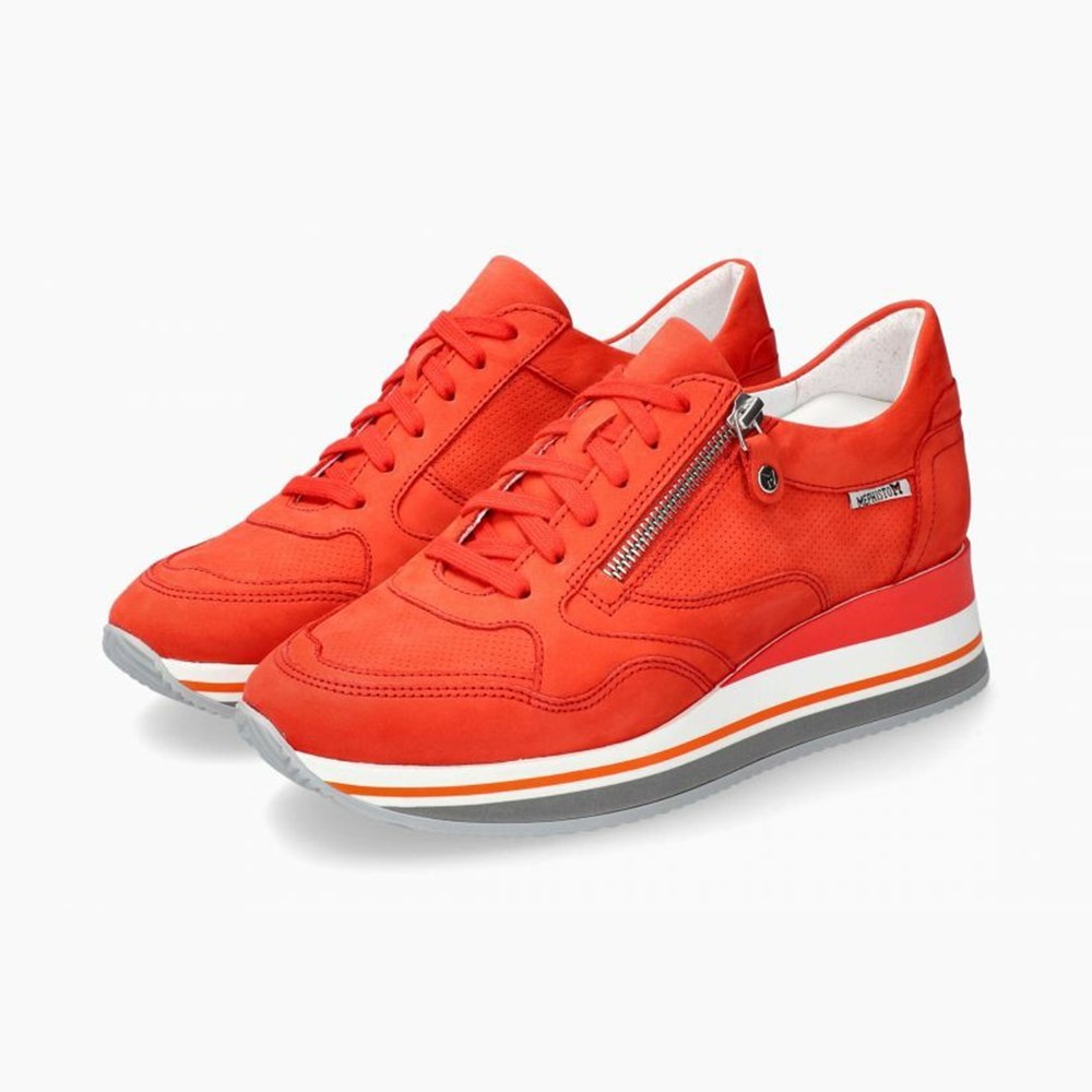 Mephisto Olimpia Sneakers Dame Orange | 945271TMP