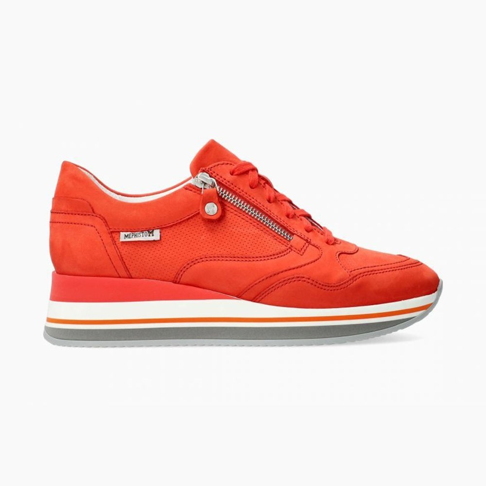 Mephisto Olimpia Sneakers Dame Orange | 945271TMP