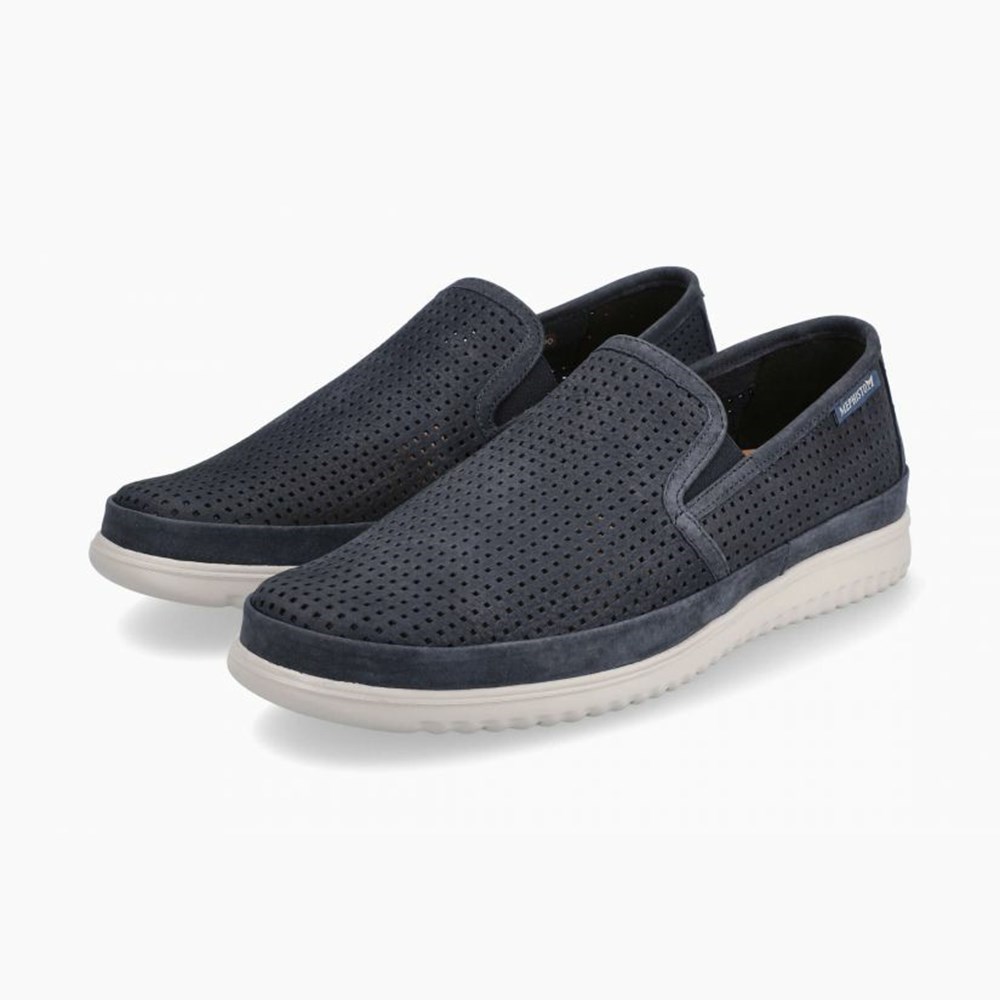 Mephisto Tiago Slip On Sko Herre Mørkeblå | 927061NGC