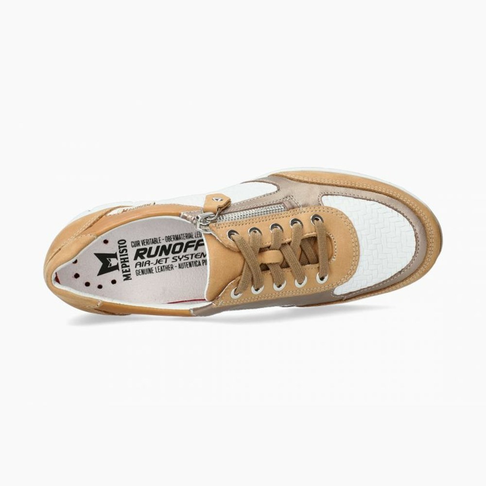 Mephisto Ylona Sneakers Dame Yellow/White | 028571BXI