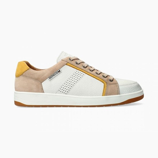 Mephisto Harrison Sneakers Herre White/Brown | 396825GJR